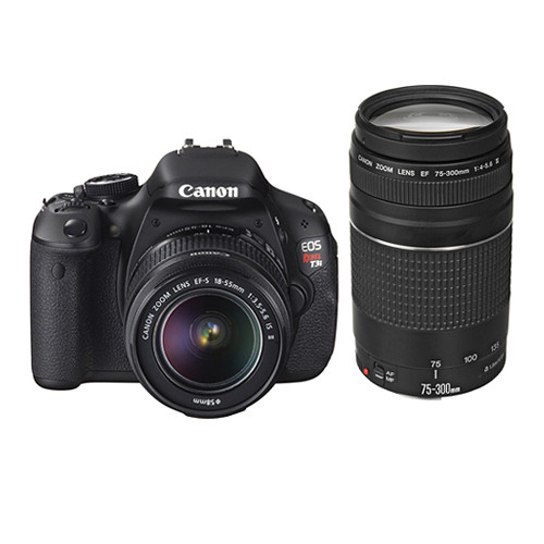 Canon EOS Rebel T3i DSLR Camera with 18-55mm and 75-300mm Lens
