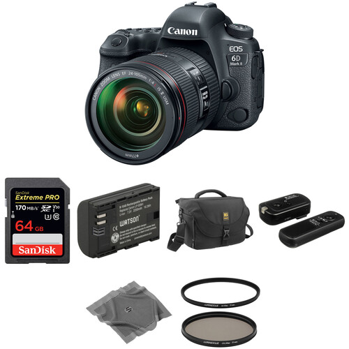 Canon EOS 6D Mark II DSLR Camera with 24105mm f/4 Lens Basic
