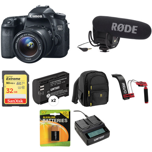 Canon EOS 70D DSLR Camera with 18-55mm Lens Video Kit