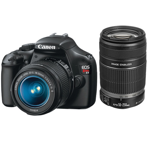Canon EOS Rebel T3 DSLR Camera with 1855mm and 55250mm Lens