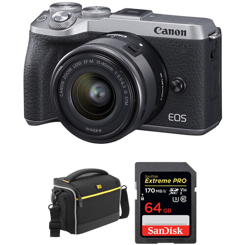 Canon EOS M6 Mark II Mirrorless Digital Camera with 15-45mm