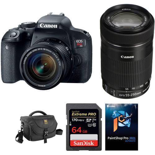 Canon EOS Rebel T7i DSLR Camera with 18-55mm and 55-250mm Lenses and Accessories Kit