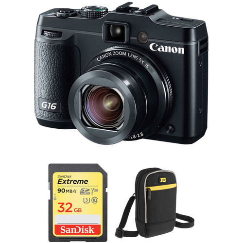 Canon PowerShot G16 Digital Camera Basic Kit B&H Photo Video