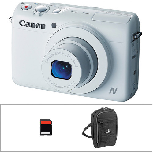 Canon PowerShot N100 Digital Camera Basic Kit (White) B&H Photo
