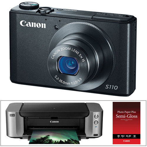 Canon PowerShot S110 Digital Camera with Inkjet Printer Kit B&H