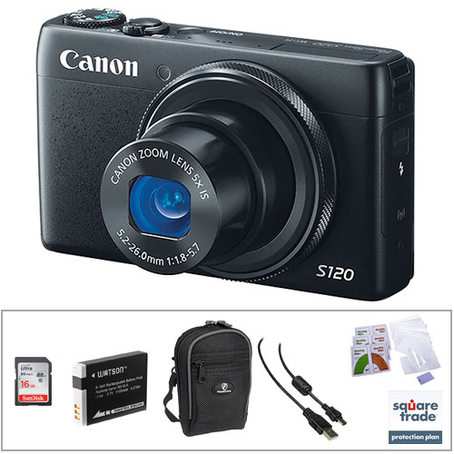 Canon PowerShot S120 PointandShoot Camera Deluxe Kit B&H