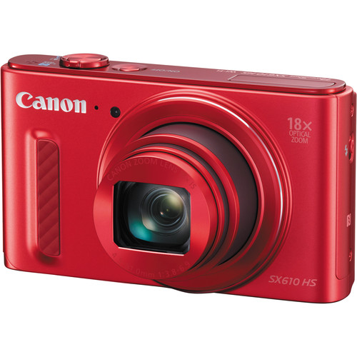 Canon PowerShot SX610 HS Digital Camera Basic Kit (Red) B&H