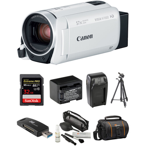 Canon VIXIA HF R800 HD Camcorder Deluxe Kit (White) B&H Photo