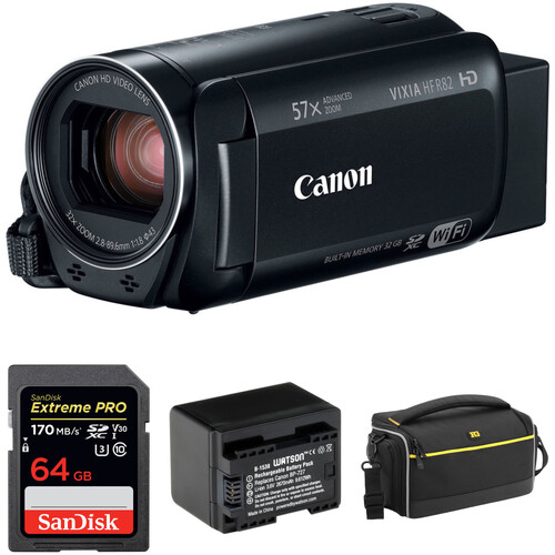 Canon VIXIA HF R82 HD Camcorder Basic Kit (Black) B&H Photo