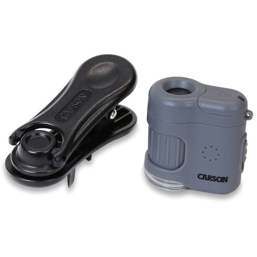 Carson MicroMini Pocket Microscope with Smartphone Adapter Clip