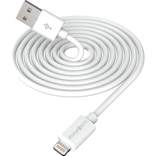 ChargeWorx Lightning to USB-A Sync and Charge Cable (3' White)