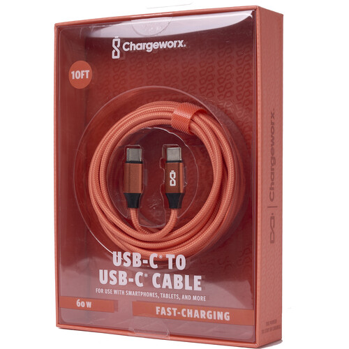 ChargeWorx Nylo-Tuff USB-C 60W Charging Cable (Desert Flower 10')