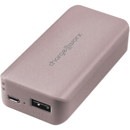ChargeWorx Pre-Charged & Ready to Use Power Bank (4000 mAh Rose Gold)