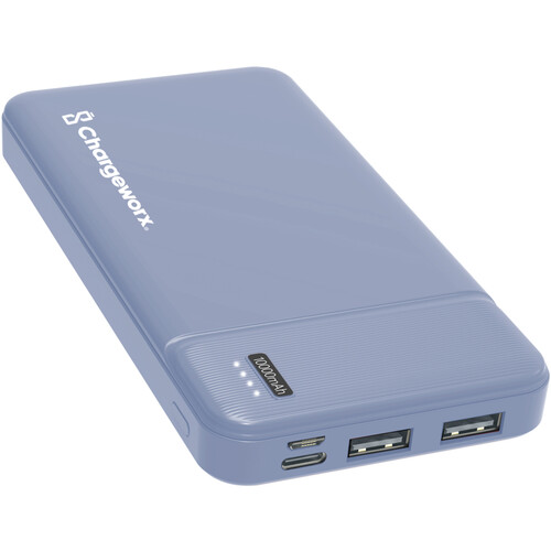 ChargeWorx Dual USB Glass Power Bank (10000 mAh Lavender)