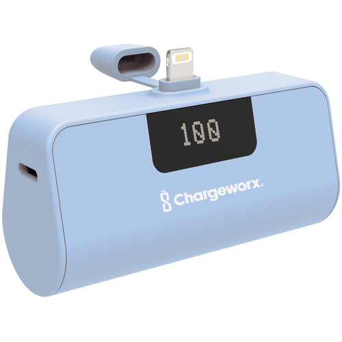 ChargeWorx Lightning Mini Capsule Power Bank (5000 mAh Coral Blue)