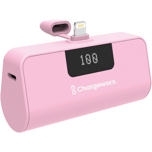 ChargeWorx Lightning Mini Capsule Power Bank (5000 mAh Pink)