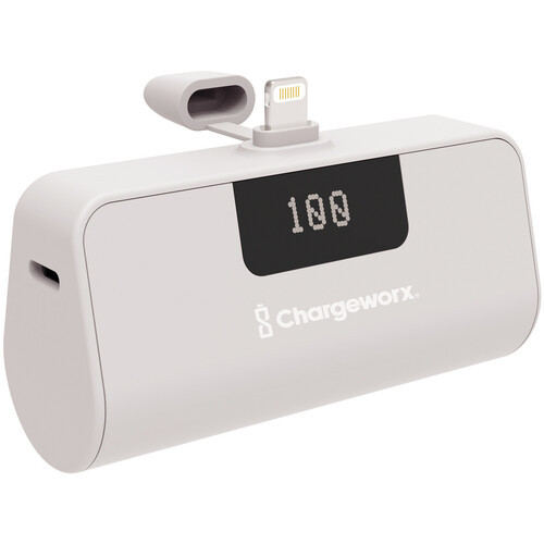 ChargeWorx Lightning Mini Capsule Power Bank (5000 mAh White)