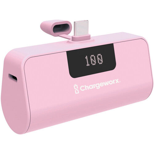 ChargeWorx USB-C Mini Capsule Power Bank (5000mAh Pink)