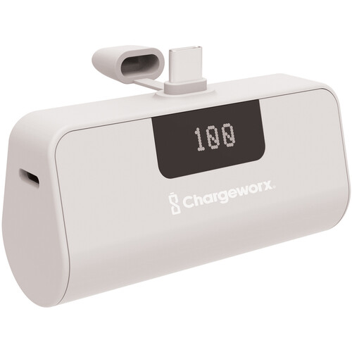 ChargeWorx USB-C Mini Capsule Power Bank (5000mAh White)