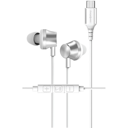 ChargeWorx Earbuds with USB-C Connector (Silver)