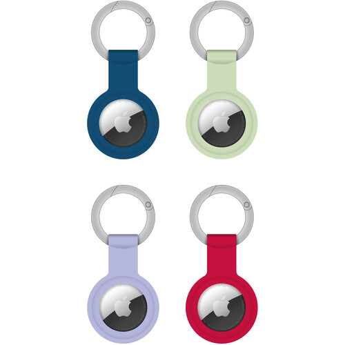 ChargeWorx Tracking Keychain for Apple AirTag (4-Pack Blue Red Green and Purple)