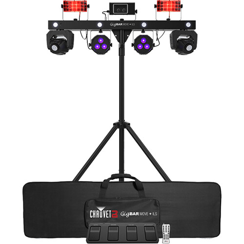 CHAUVET DJ GigBAR Move + ILS 5-in-1 Lighting System with Moving Heads Pars Derbys Strobe and Laser Effects