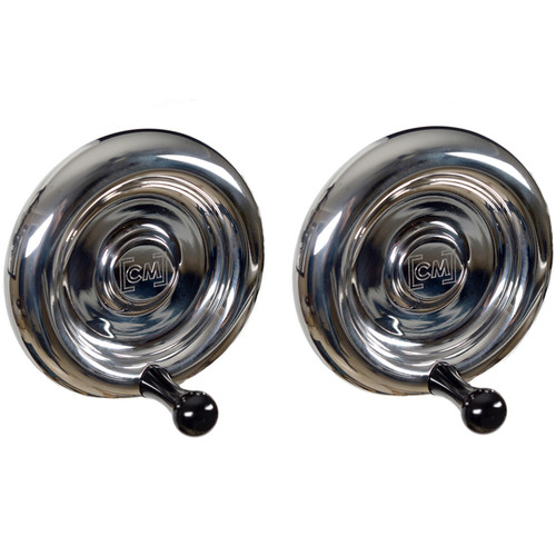 CineMilled Stainless Steel Wheels for Alpha Wheels System (Pair Black Handles)