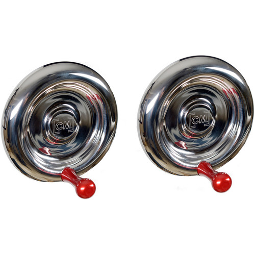 CineMilled Stainless Steel Wheels for Alpha Wheels System (Pair Red Handles)