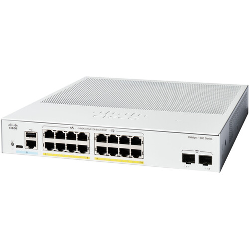Cisco Catalyst C1300-16P-2G 16-Port Gigabit PoE+ Compliant Managed Network Switch (120W)