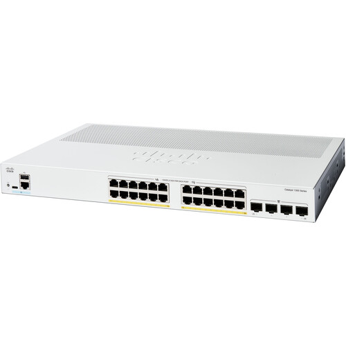 Cisco Catalyst C1300-24P-4G 24-Port Gigabit PoE+ Compliant Managed Network Switch (195W)