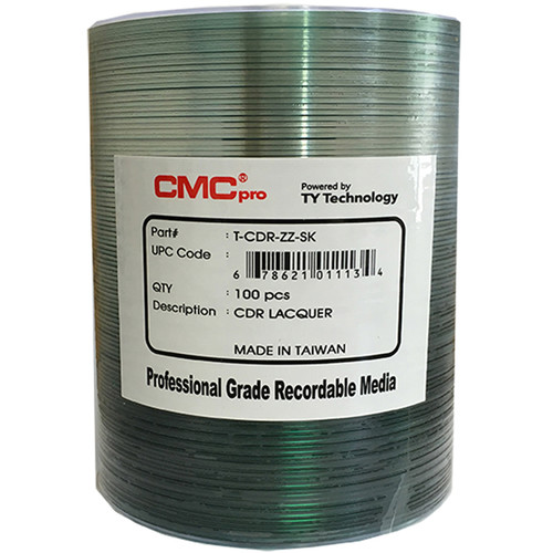 CMC Pro CD-R 700MB 48x Shiny Silver Lacquer Printable Discs (100-Pack)