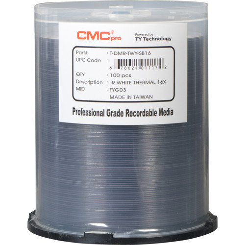 CMC Pro 4.7GB DVD-R 16x White Thermal Printable Disc (100-Pack)
