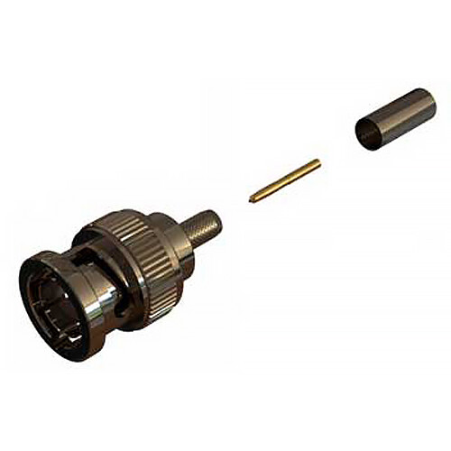 COAX Connectors Ultra HD 12G BNC Straight Crimp/Crimp Plug for Belden 1855A/4855R (100-Pack)