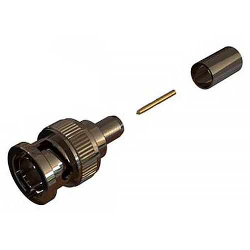 COAX Connectors Ultra HD 12G BNC Straight Crimp/Crimp Plug for Belden 4505R (100-Pack)