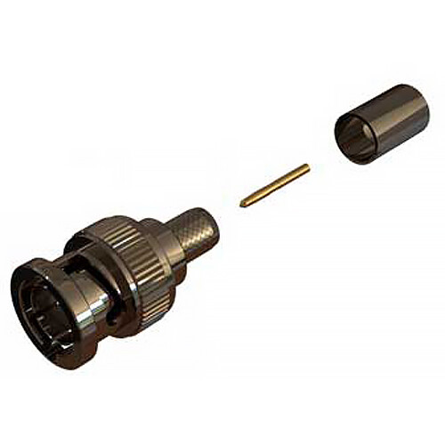COAX Connectors Ultra-HD 12G BNC Straight Crimp/Crimp Plug for Belden 4694R (100-Pack)