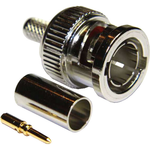 COAX Connectors BNC High-Definition Crimp/Crimp Plug for Belden 1855A (100-Pack)