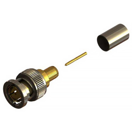COAX Connectors 10-005-D126-FC1-BULK BNC Ultra-HD Crimp/Crimp 12G Plug for Belden 1694A/1694F (100-Pack)