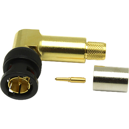 COAX Connectors BNC Korus 12G Right-Angle Crimp/Crimp Plug for Belden 1694A/1694F