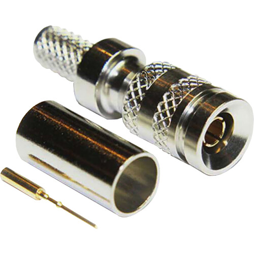 COAX Connectors DIN 1.0/2.3 Crimp/Crimp Plug True 75 Ohms/12G for Belden 1505A (100-Pack)