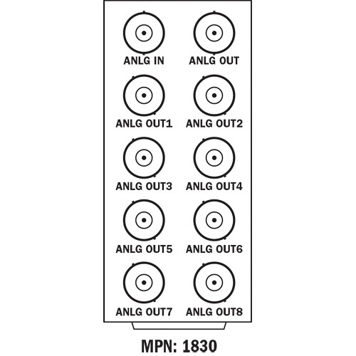 Cobalt Analog Video DA Standard-Width Rear Module for 20-Slot Frame (1 Input 8 Outputs & 1 Loop Output)