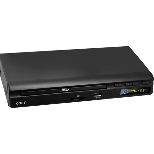 COBY DVD Player | 2.0 Channel Surround Sound| Full Function Remote | Compact DVD Player with USB and SD Card Inputs | Compatible with DVD/CD/VCD/SVCD/MP3/CD-RW | A/V Cables Included