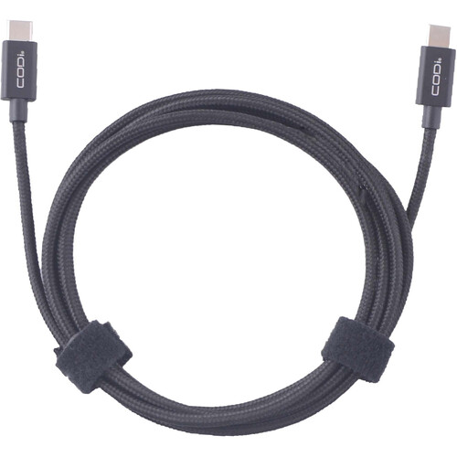 CODi USB Type-C Male Braided Nylon Charge and Sync Cable (Black 6')