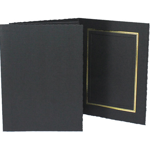Collector's Gallery Classic Black Folder with Gold Foil Window Border (Vertical 4 x 5