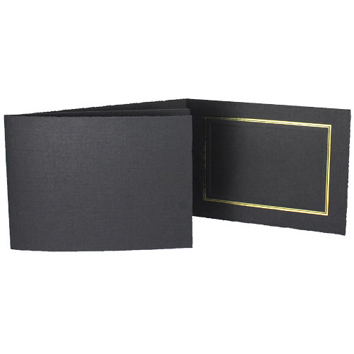 Collector's Gallery Classic Black Folder with Gold Foil Window Border (Horizontal 7 x 5