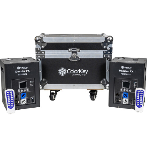 ColorKey Dazzler FX MK2 Cold Spark Machines with Road Case (Black 2-Pack)
