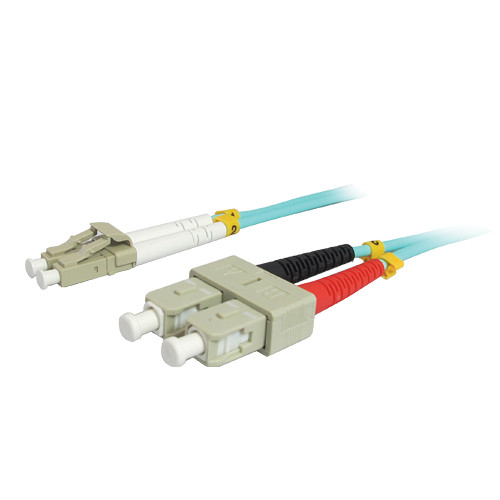 Comprehensive 10GB LC/SC Duplex 50/125 Multimode Fiber Patch Cable (Aqua 22.9')