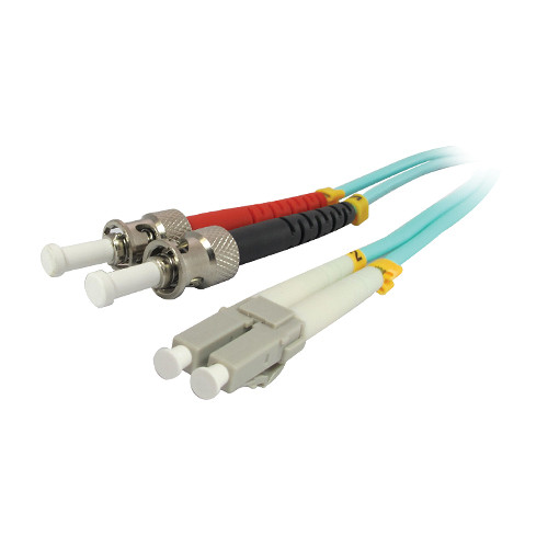 Comprehensive 10GB LC/ST Duplex 50/125 Multimode Fiber Patch Cable (Aqua 22.9')