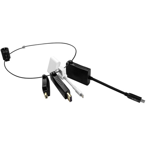 Comprehensive Computer Adapter Ring with 4 Adapters (Mini-DisplayPort HDMI DisplayPort USB Type-C & Lightning)