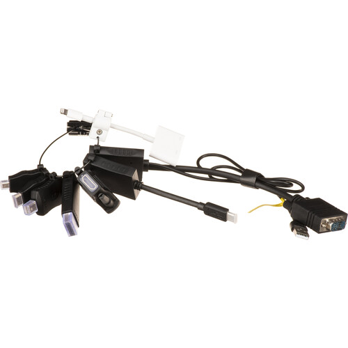 Comprehensive Computer Adapter Ring with 8 Adapters (Mini-DisplayPort HDMI DisplayPort DVI USB Type-C VGA & Lightning)