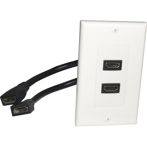 Comprehensive HDMI DualPigtail Wall Plate (White) WPHM2PT B&H